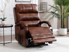 ASC ASC Regal Dual Motor Tan Faux Leather Riser Recliner Chair