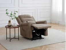 Kyoto Kyoto Baxter Dual Motor Mushroom Chenille Riser Recliner Chair