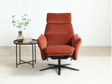Kyoto Kyoto Austin Burnt Orange Velvet Fabric Power Recliner Chair