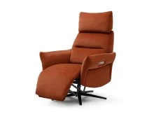 Kyoto Kyoto Austin Burnt Orange Velvet Fabric Power Recliner Chair