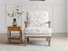 Kyoto Kyoto Colwell Meadow Print Natural Accent Chair