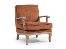 Kyoto Kyoto Colwell Terracotta Distressed Chenille Accent Chair