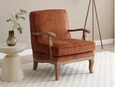 Kyoto Kyoto Colwell Terracotta Distressed Chenille Accent Chair