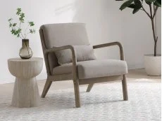 Kyoto Kyoto Inca Oatmeal Linen Accent Chair