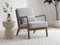 Kyoto Kyoto Inca Natural Chenille Stripe Accent Chair