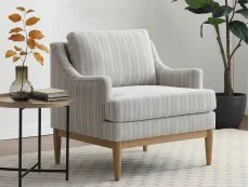 Kyoto Kyoto Briar Natural Stripe Fabric Accent Chair