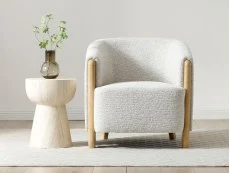 Kyoto Kyoto Jules Natural Textured Woven Chenille Fabric Accent Chair