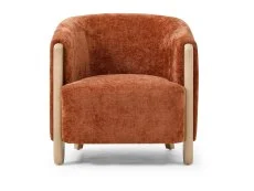 Kyoto Kyoto Jules Terracotta Distressed Chenille Fabric Accent Chair