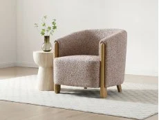 Kyoto Kyoto Jules Natural Speckled Terracotta Fabric Accent Chair