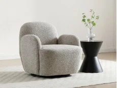 Kyoto Kyoto Micky Natural Textured Boucle Fabric Swivel Chair