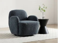 Kyoto Micky Navy Textured Boucle Fabric Swivel Chair Kyoto Micky Navy Textured Boucle Fabric Swivel Chair