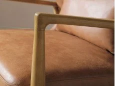 Kyoto Kyoto Milo Tan Split Leather Armchair