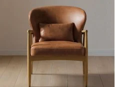 Kyoto Kyoto Milo Tan Split Leather Armchair