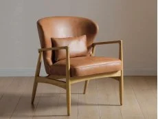 Kyoto Kyoto Milo Tan Split Leather Armchair