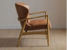 Kyoto Kyoto Milo Tan Split Leather Armchair
