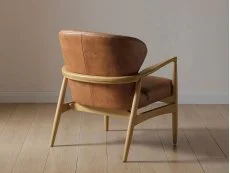 Kyoto Kyoto Milo Tan Split Leather Armchair