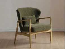 Kyoto Kyoto Milo Olive Textured Chenille Fabric Armchair