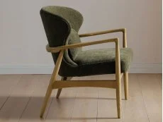 Kyoto Kyoto Milo Olive Textured Chenille Fabric Armchair