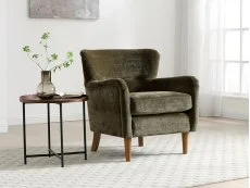 Kyoto Kyoto Rosie Olive Luxe Chenille Fabric Armchair