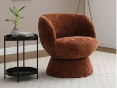 Kyoto Kyoto Tulip Terracotta Chenille Fabric Swivel Chair