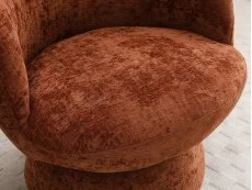 Kyoto Kyoto Tulip Terracotta Chenille Fabric Swivel Chair