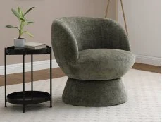 Kyoto Kyoto Tulip Olive Chenille Fabric Swivel Chair
