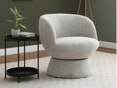 Kyoto Kyoto Tulip Natural Woven Chenille Fabric Swivel Chair