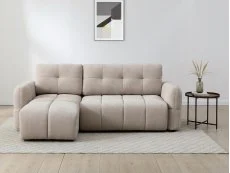 Kyoto Kyoto Morgan Taupe Chenille Fabric Corner Sofa Bed