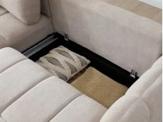 Kyoto Kyoto Morgan Taupe Chenille Fabric Corner Sofa Bed