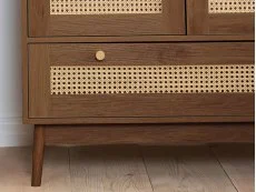 Birlea Birlea Croxley Rattan and Walnut 2 Door 1 Drawer Wardrobe