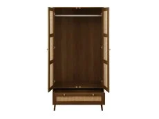 Birlea Birlea Croxley Rattan and Walnut 2 Door 1 Drawer Wardrobe