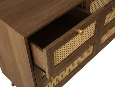 Birlea Birlea Croxley Rattan and Walnut 7 Drawer Chest of Drawers