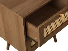 Birlea Birlea Croxley Rattan and Walnut 2 Drawer Bedside Table