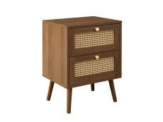 Birlea Birlea Croxley Rattan and Walnut 2 Drawer Bedside Table