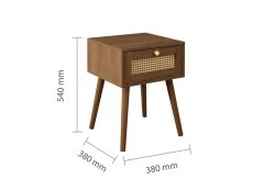 Birlea Birlea Croxley Rattan and Walnut 1 Drawer Bedside Table