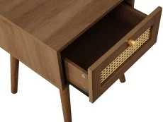 Birlea Birlea Croxley Rattan and Walnut 1 Drawer Bedside Table