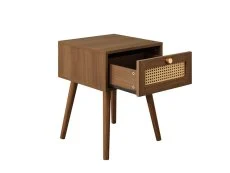 Birlea Birlea Croxley Rattan and Walnut 1 Drawer Bedside Table