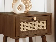 Birlea Birlea Croxley Rattan and Walnut 1 Drawer Bedside Table