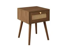 Birlea Birlea Croxley Rattan and Walnut 1 Drawer Bedside Table