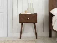 Birlea Birlea Herringford Walnut 1 Drawer Bedside Table