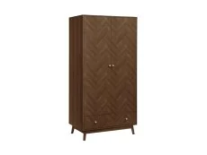 Birlea Birlea Herringford Walnut 2 Door 1 Drawer Wardrobe