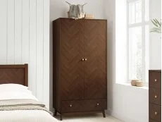 Birlea Birlea Herringford Walnut 2 Door 1 Drawer Wardrobe