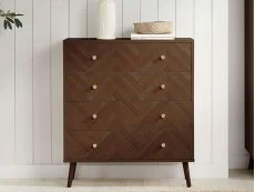 Birlea Birlea Herringford Walnut 4 Drawer Chest of Drawers