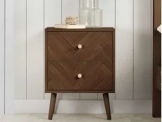 Birlea Birlea Herringford Walnut 2 Drawer Bedside Table