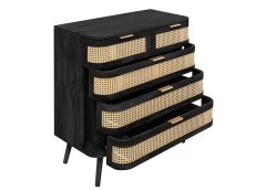 Birlea Birlea Noah Rattan and Black 5 Drawer Chest of Drawers