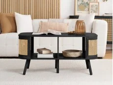 Birlea Birlea Noah Rattan and Black Coffee Table