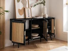Birlea Birlea Noah Rattan and Black 3 Door Sideboard