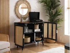 Birlea Birlea Noah Rattan and Black 2 Door Sideboard