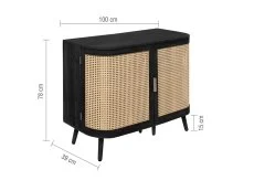 Birlea Birlea Noah Rattan and Black 2 Door Sideboard