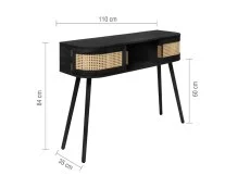 Birlea Birlea Noah Rattan and Black 2 Door Console Table